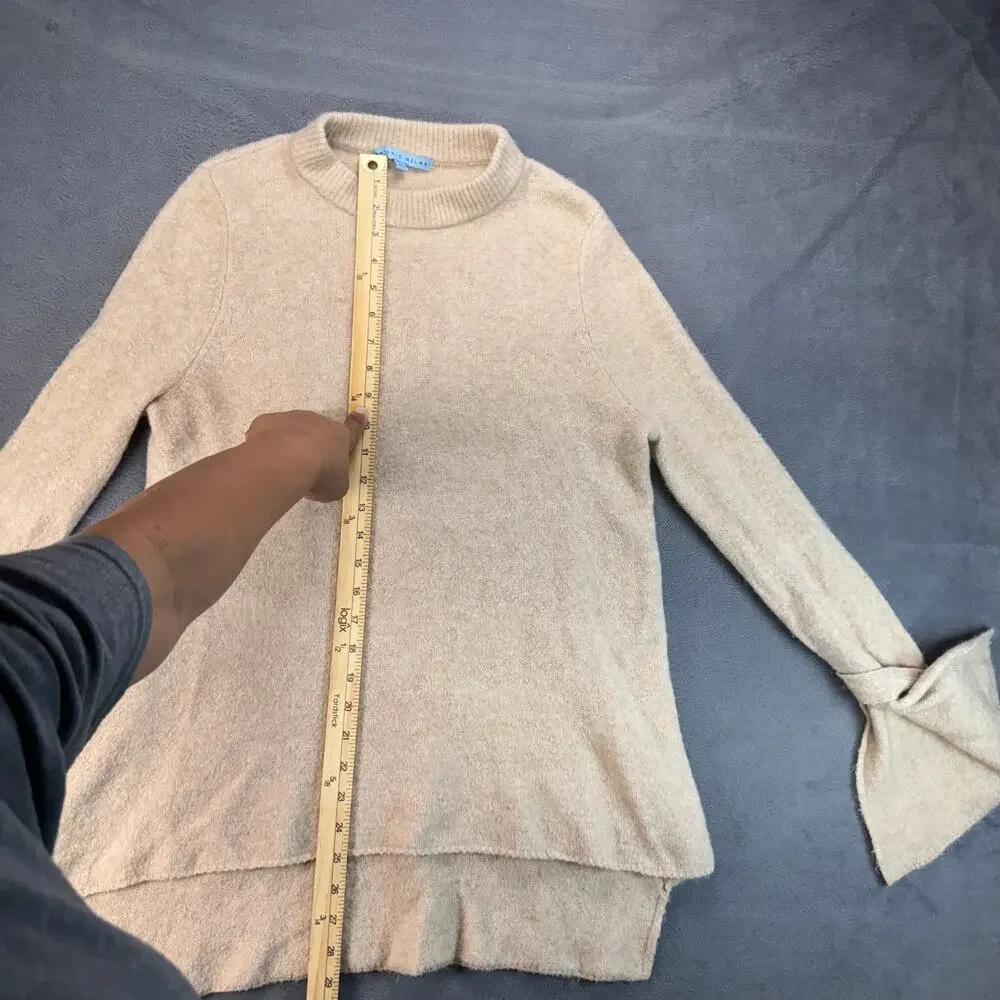 ANTONIO MELANI Wool Alpaca Blend Sweater Pullover‎ Mock Neck Beige Cottagecore M
